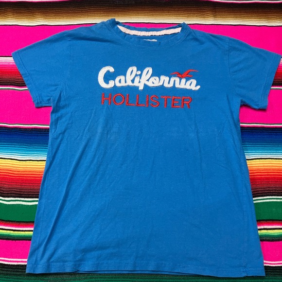 Hollister Tops - Vintage Hollister Co T-Shirt Women's M HCO Spellout Embroidered 3D Print Y2K 00s